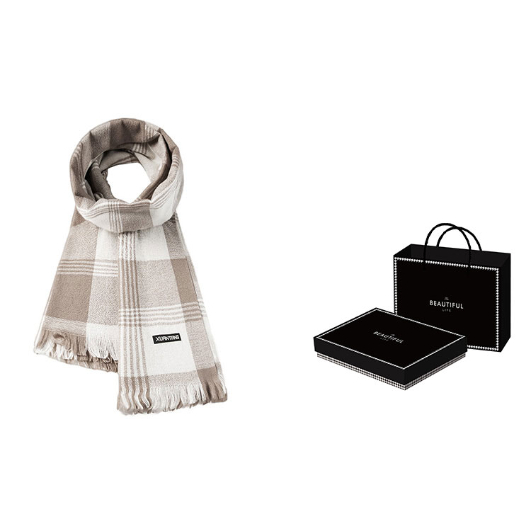 

Вязаный шарф унисекс, Khaki, Houndstooth Box