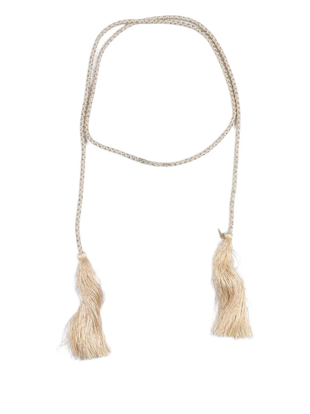 

Пояс с кисточками, украшенный кристаллами Forte Forte, нейтральный