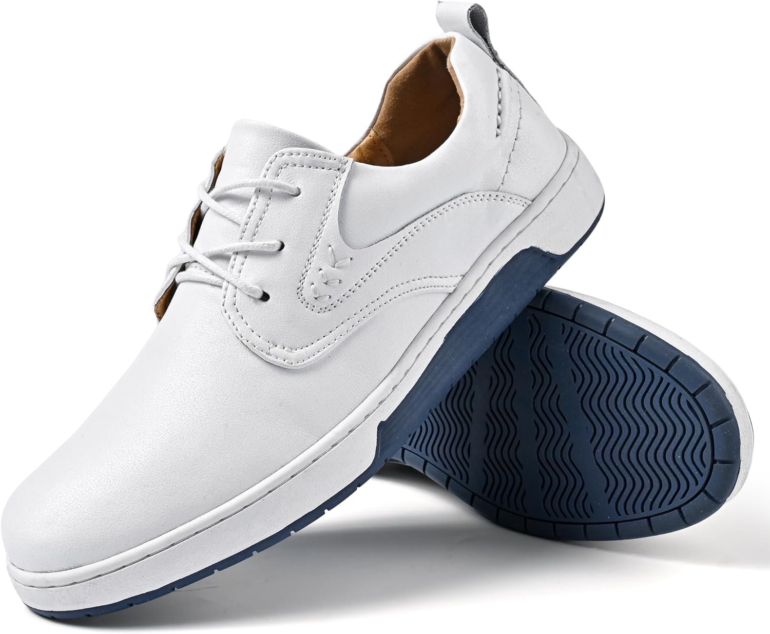 

Мужские повседневные туфли, модные кроссовки, удобные оксфорды для мужчин, кожаные туфли на шнуровке, повседневная обувь с плоской подошвой Maibusile, белый