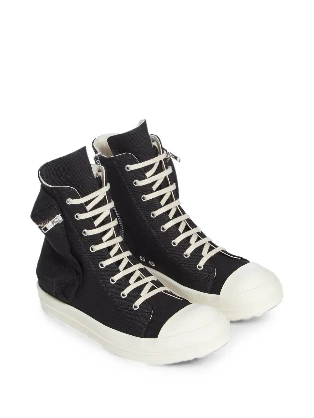 Высокие хлопковые кроссовки-карго Rick Owens Drkshdw, черный — фото 2
