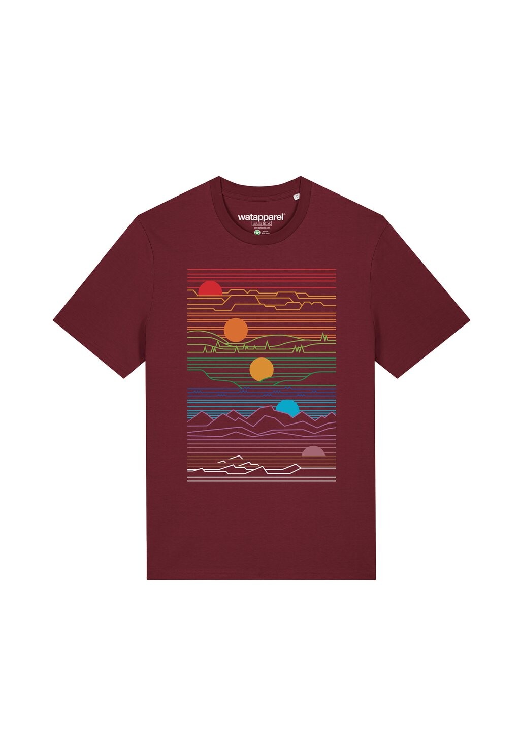 

Футболка с принтом SUN AND MOON watapparel, темно-красный