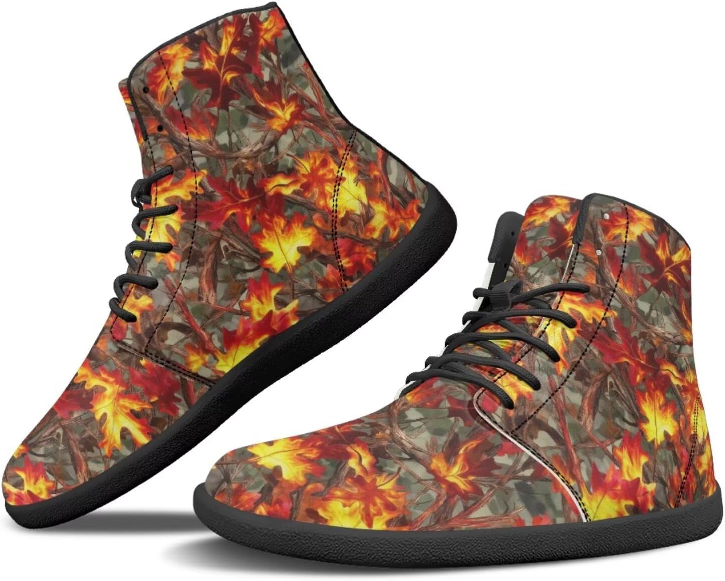 Походные ботинки Binienty Unisex Barefoot для мужчин и женщин, с широким носком, Camo Hunting Flame Leaves — фото 2