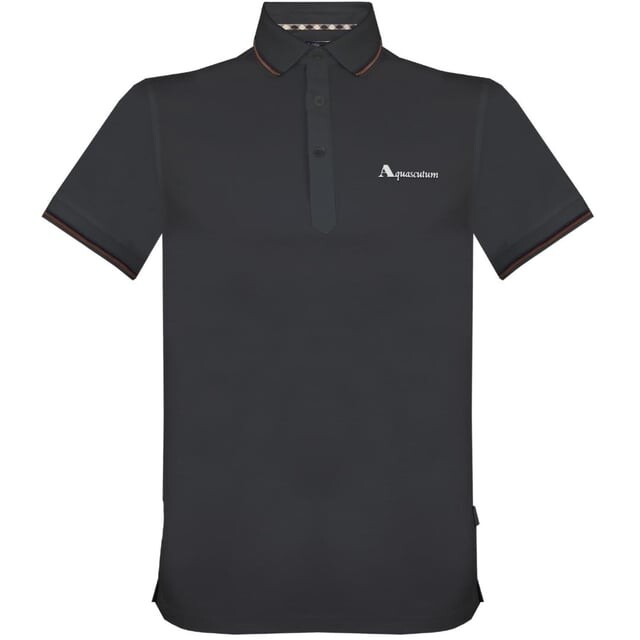 

Рубашка-Поло с логотипом бренда Aquascutum, черный