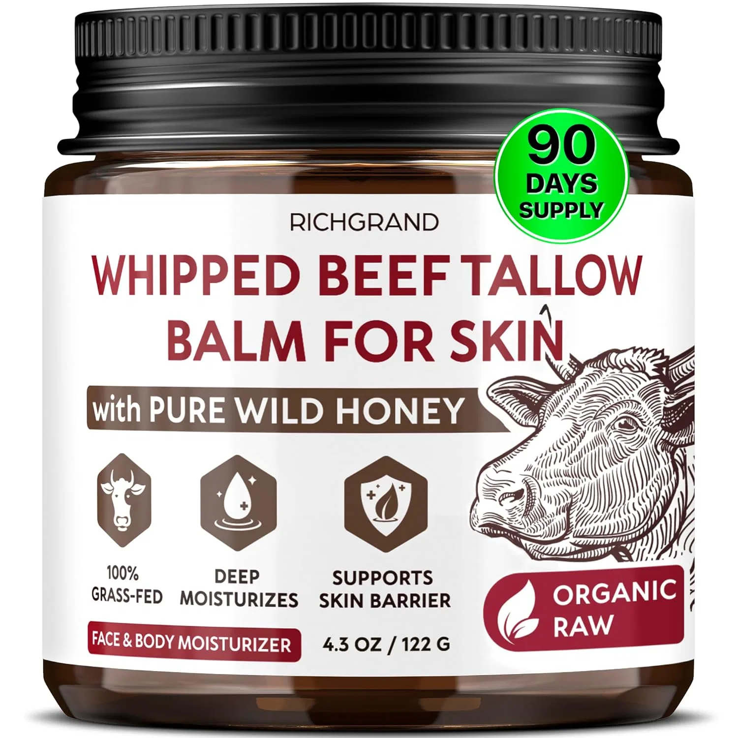 Увлажняющий бальзам для животных с говяжьим жиром, медом и пчелиным воском RICHGRAND Beef for Skin Richgrand