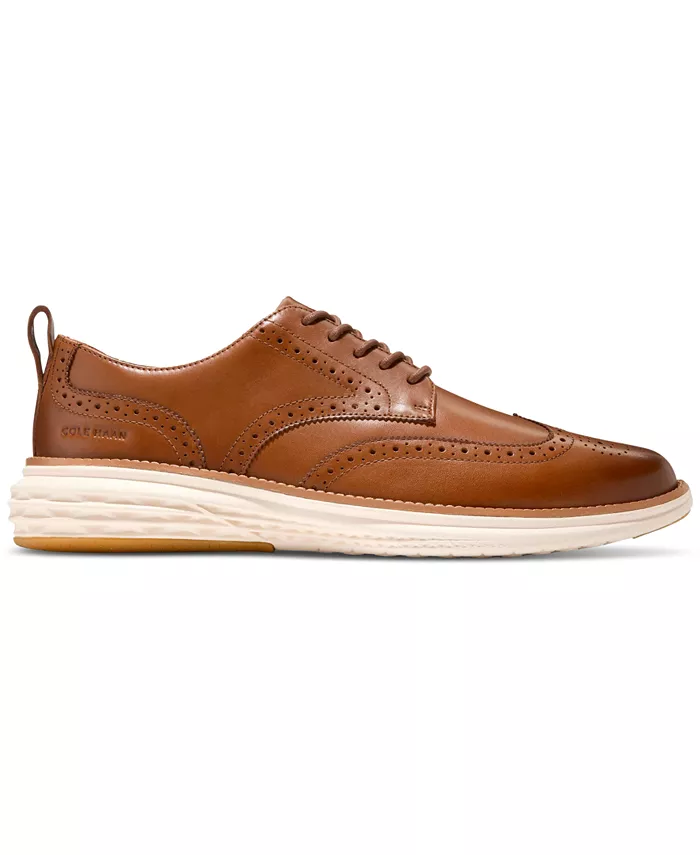 Мужские классические оксфорды Grand Hurrion с крыловидным носком Cole Haan, коричневый — фото 2