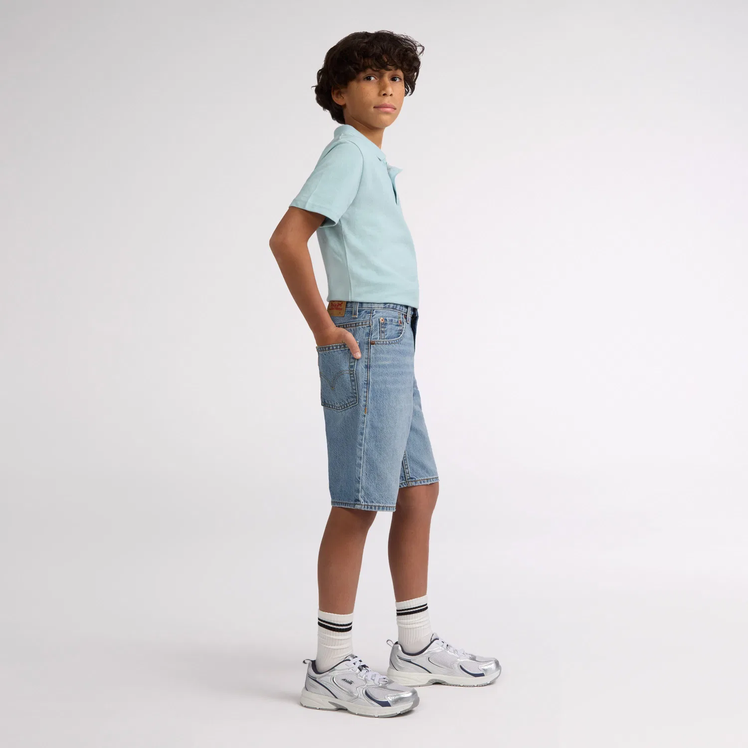 Шорты для скейтбординга, большие размеры для мальчиков 8-20 лет Levi's, Light Wash — фото 2