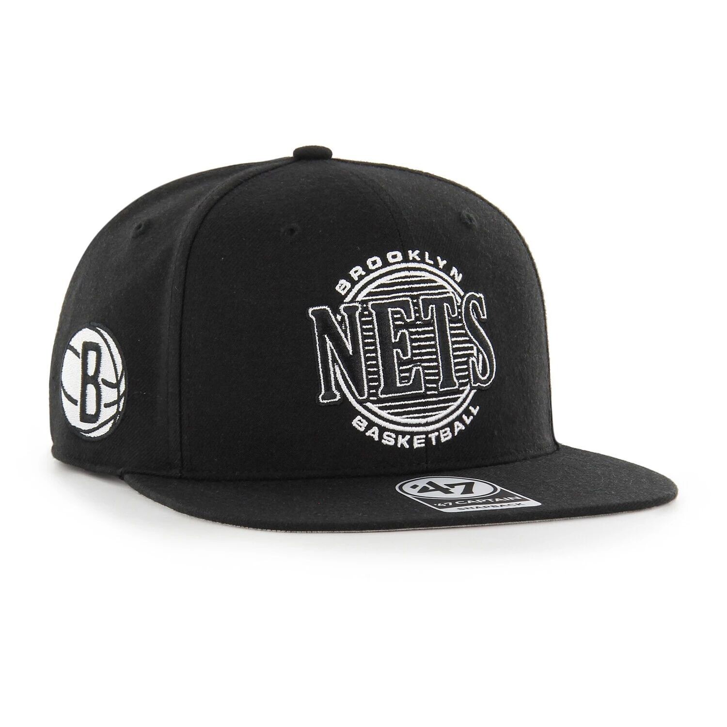 

Мужская черная кепка с капюшоном Brooklyn Nets '47 High Post Captain Snapback