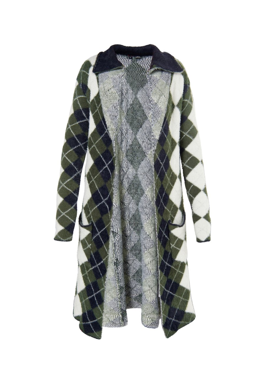 

Кардиган myMo ROCKS Cardigan, Schwarz Grün Mehrfarbig/Dark Green