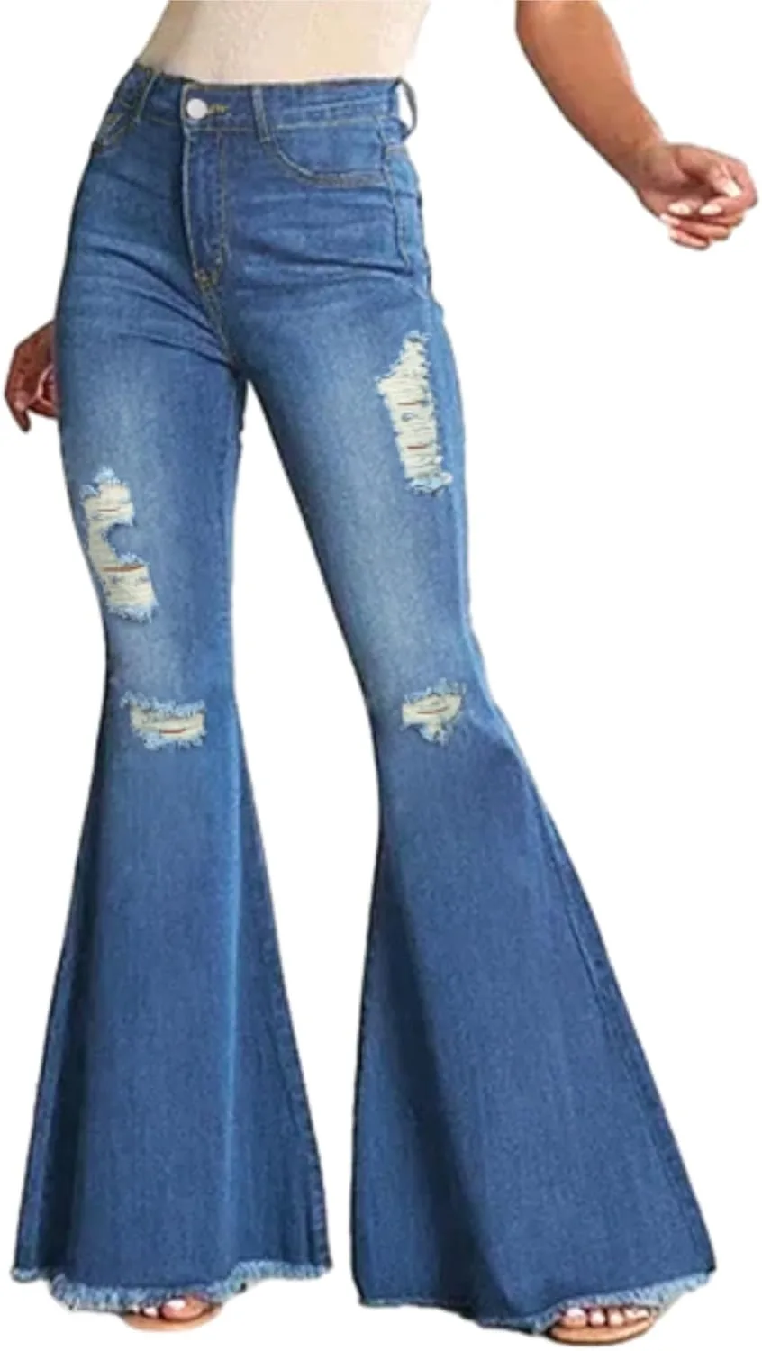 

Рваные расклешенные джинсы для женщин WGXWGX