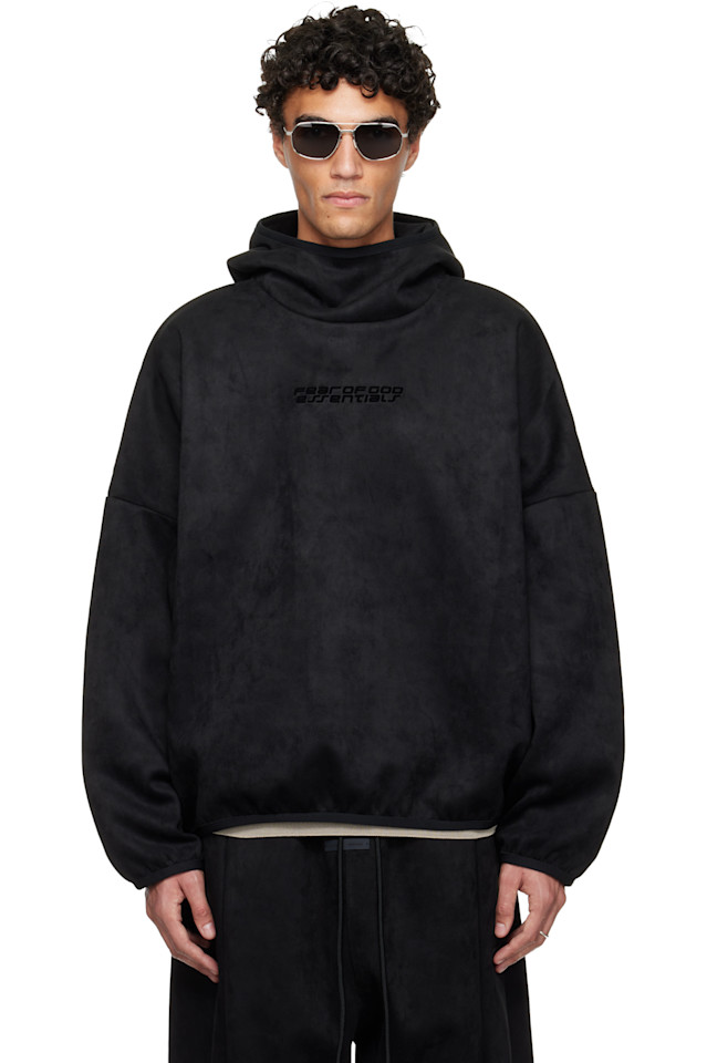 

Fear Of God Essentials Черная праздничная толстовка из искусственной замши в современном стиле