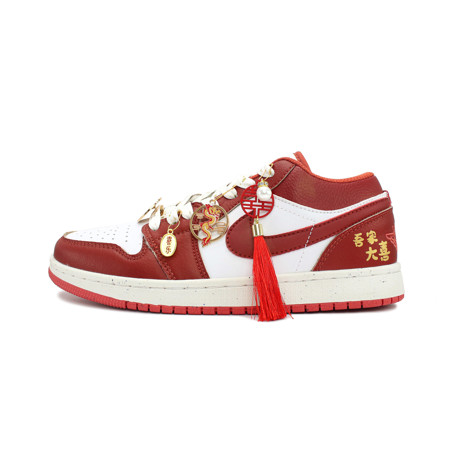 

Кроссовки Air Jordan 1 Vintage Basketball Shoes Unisex Low-top Red/white, красный
