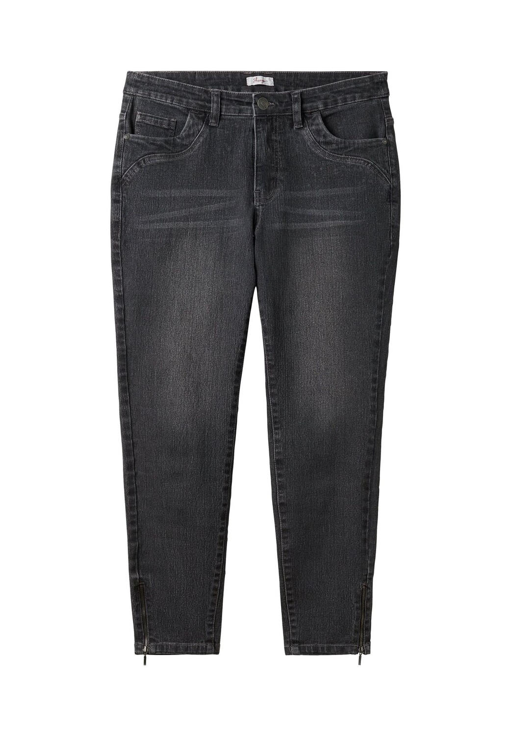 

Джинсы 7/8 с молниями по низу sheego, цвет Grey Denim