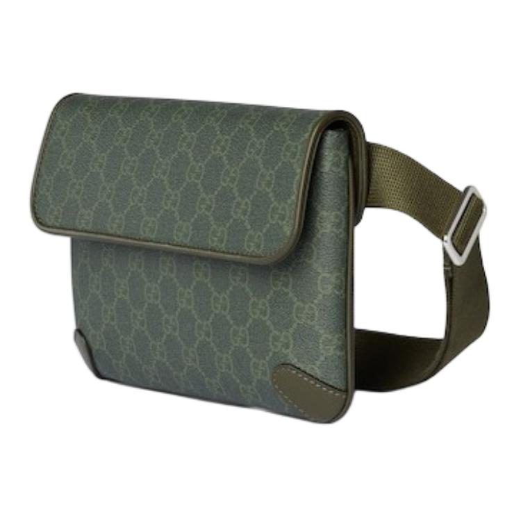 Поясная сумка Gucci GG Supreme унисекс, лесной зеленый — фото 2