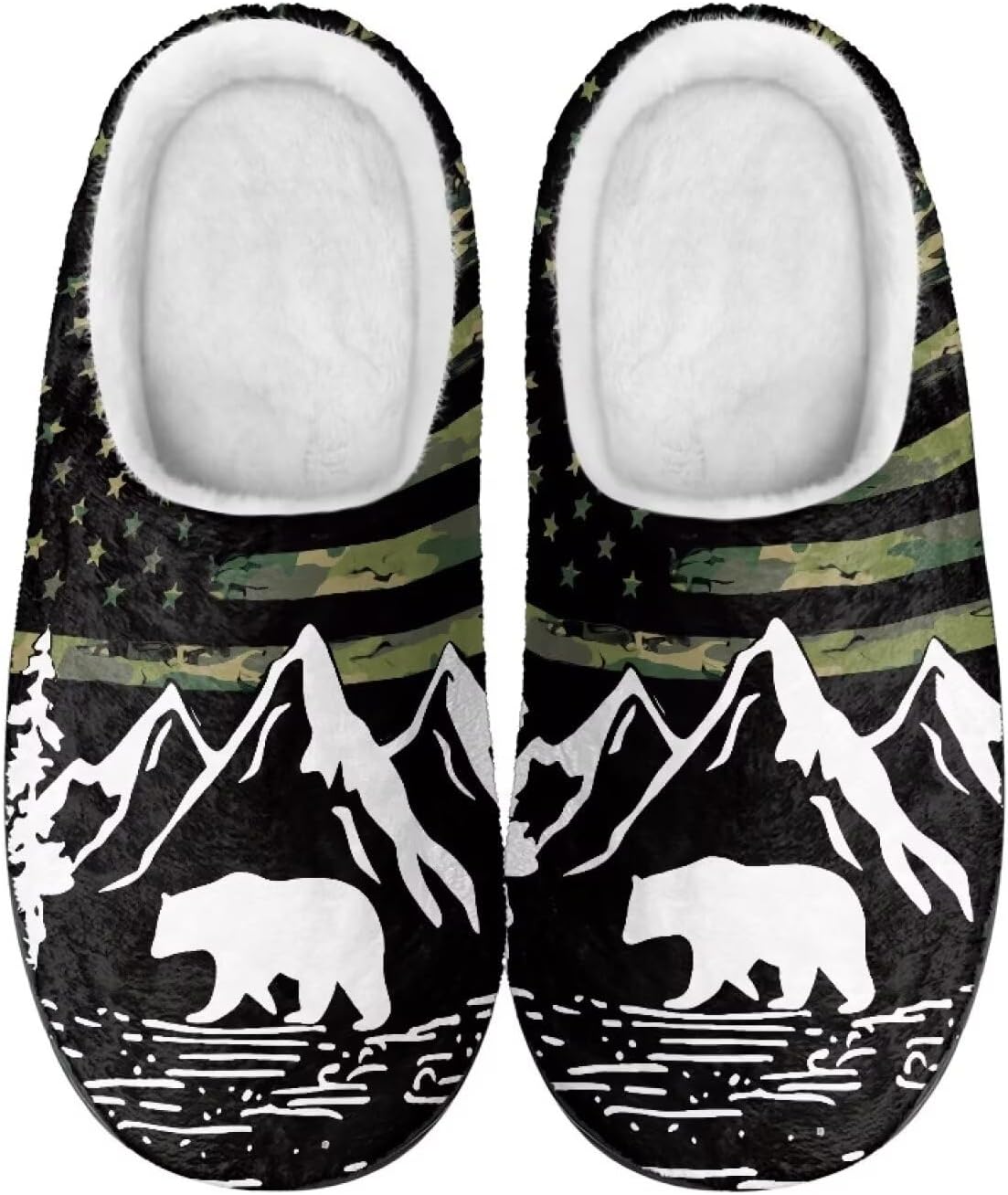 

Зимние домашние тапочки Pzuqiu для женщин и мужчин, легкие, без шнурков, мягкие, размеры 34-50, American Flag Mountain
