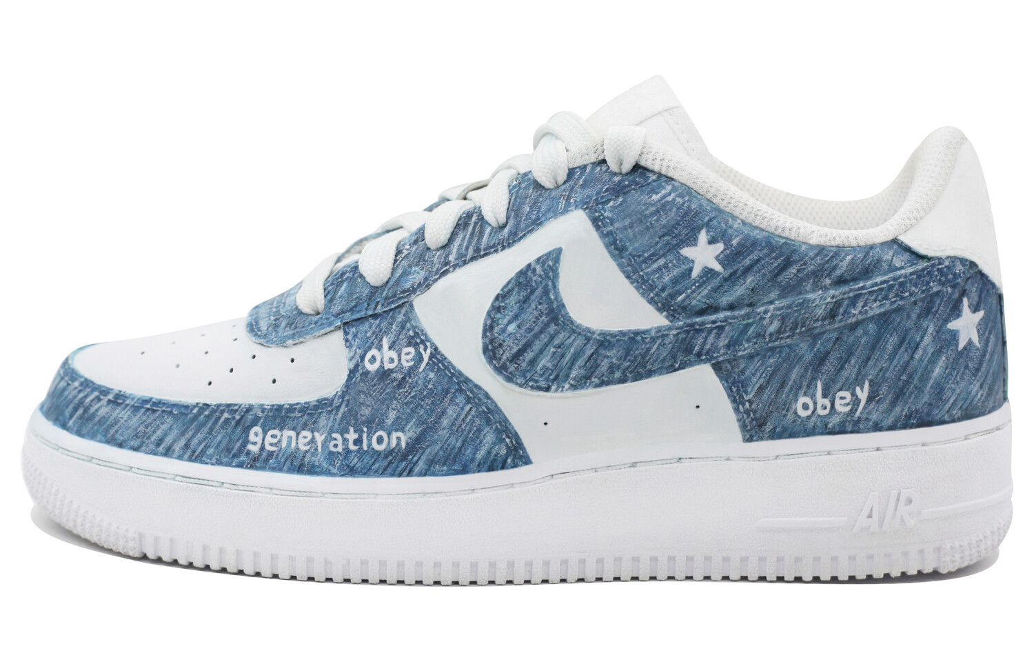 

Кроссовки для скейтбординга Air Force 1 мужские низкие синие/белые Nike, Синий, Кроссовки для скейтбординга Air Force 1 мужские низкие синие/белые Nike