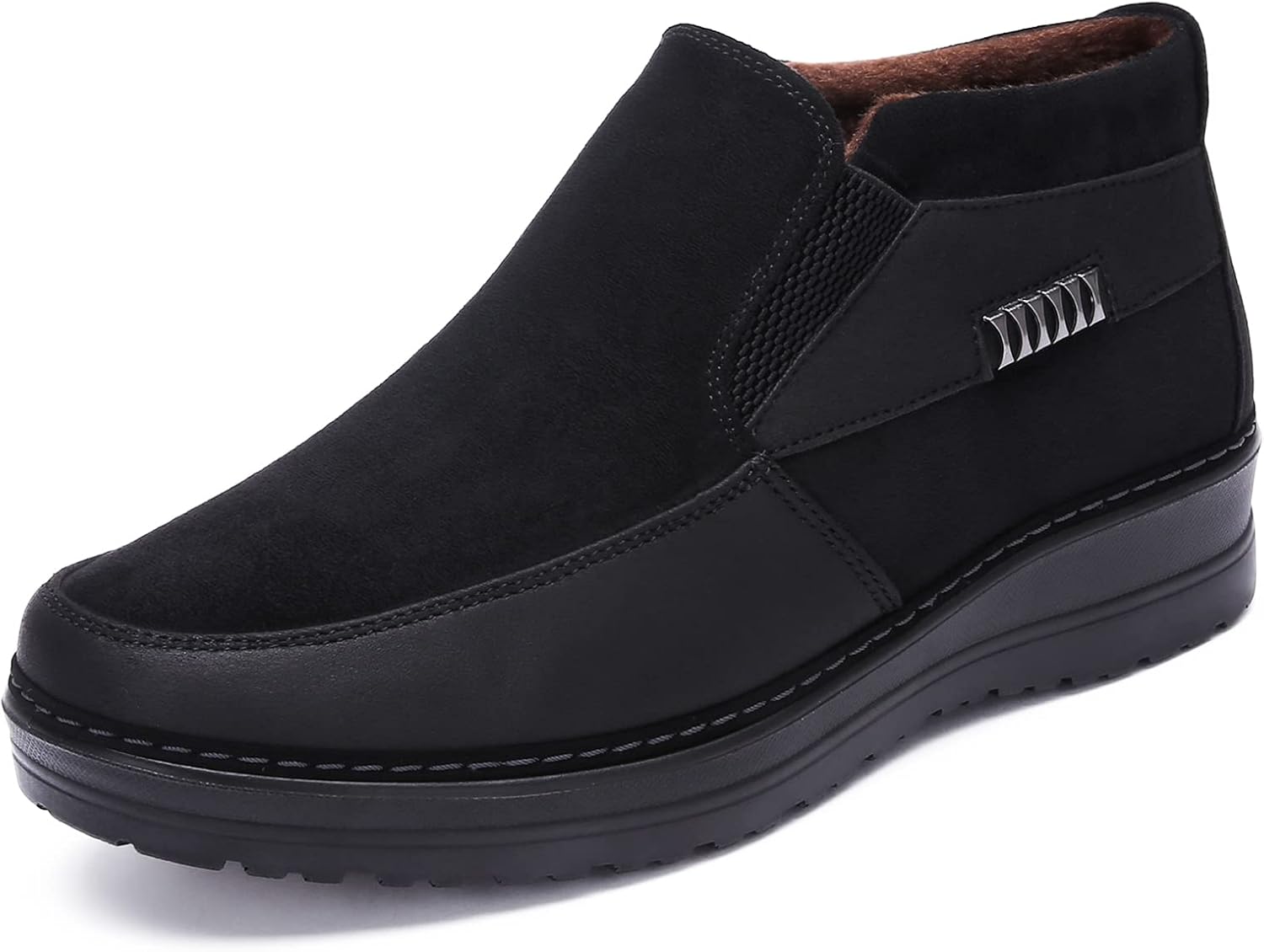 

Мужские зимние ботинки COSIDRAM, утепленные хлопком, слипоны, повседневные теплые кроссовки для прогулок и дома, черный