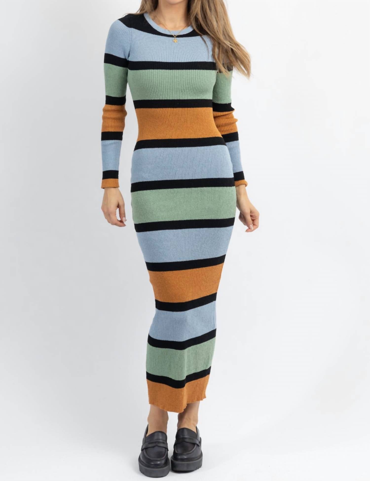 

Платье Roswell Ribbed в разноцветную полоску Klesis, цвет multi color striped