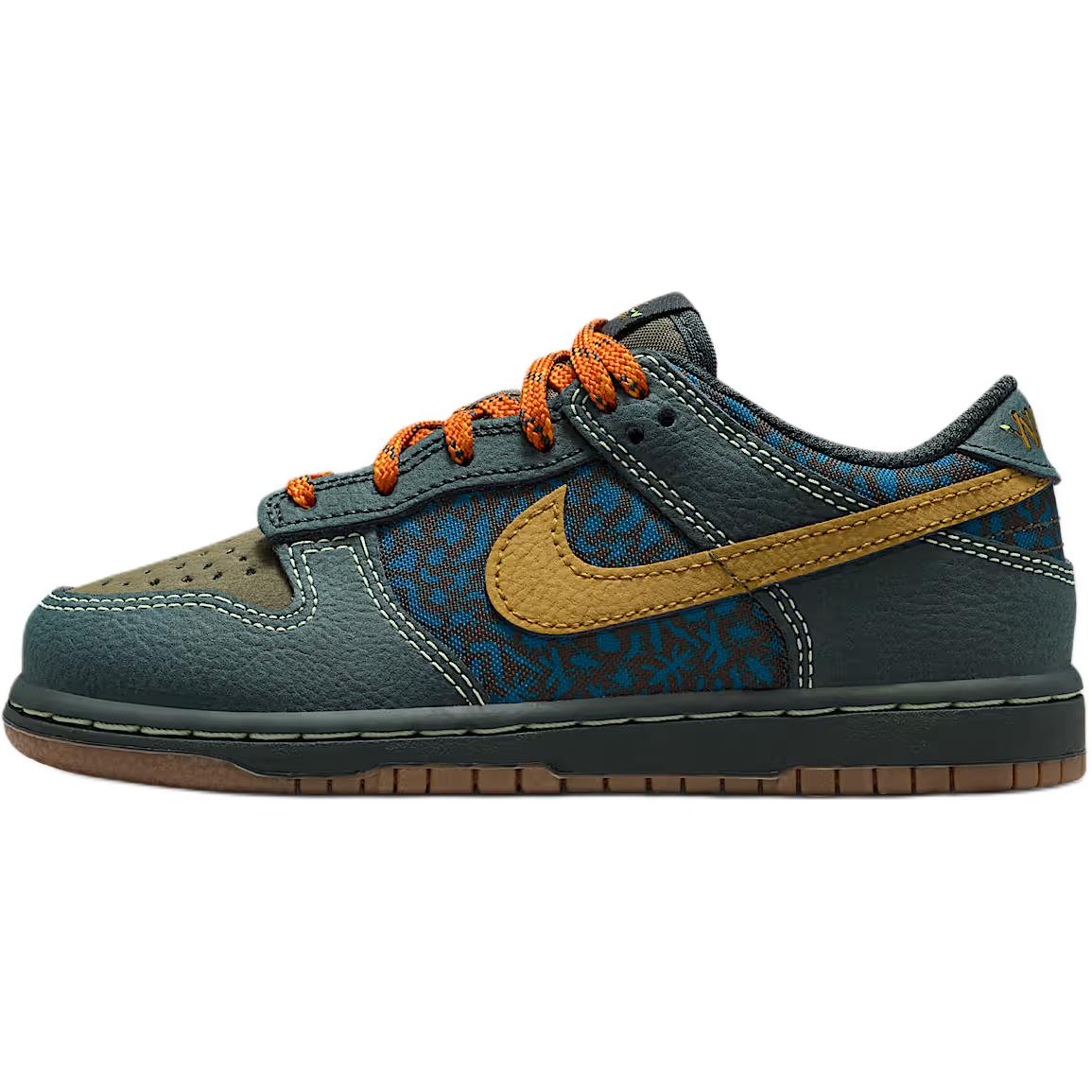Dunk Low детские скейтбординг кроссовки Nike, темно-зеленый