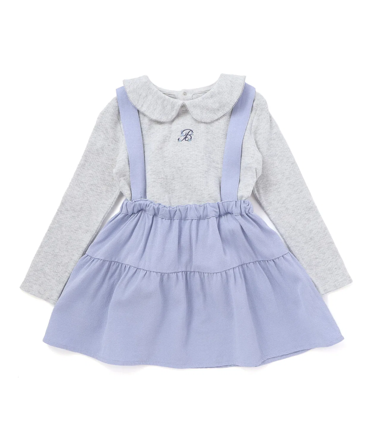 Блуза с круглым воротником и юбка на бретелях BeBe, синий