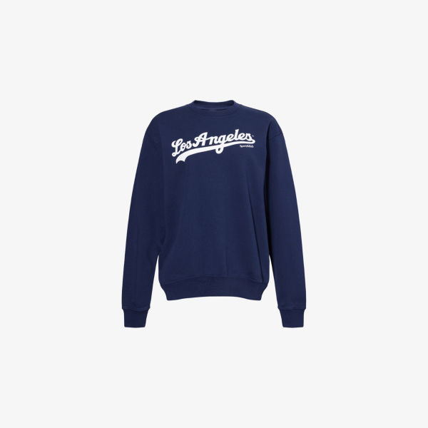 

Свитшот Dodgers Sporty & Rich из хлопкового джерси с круглым вырезом, синий