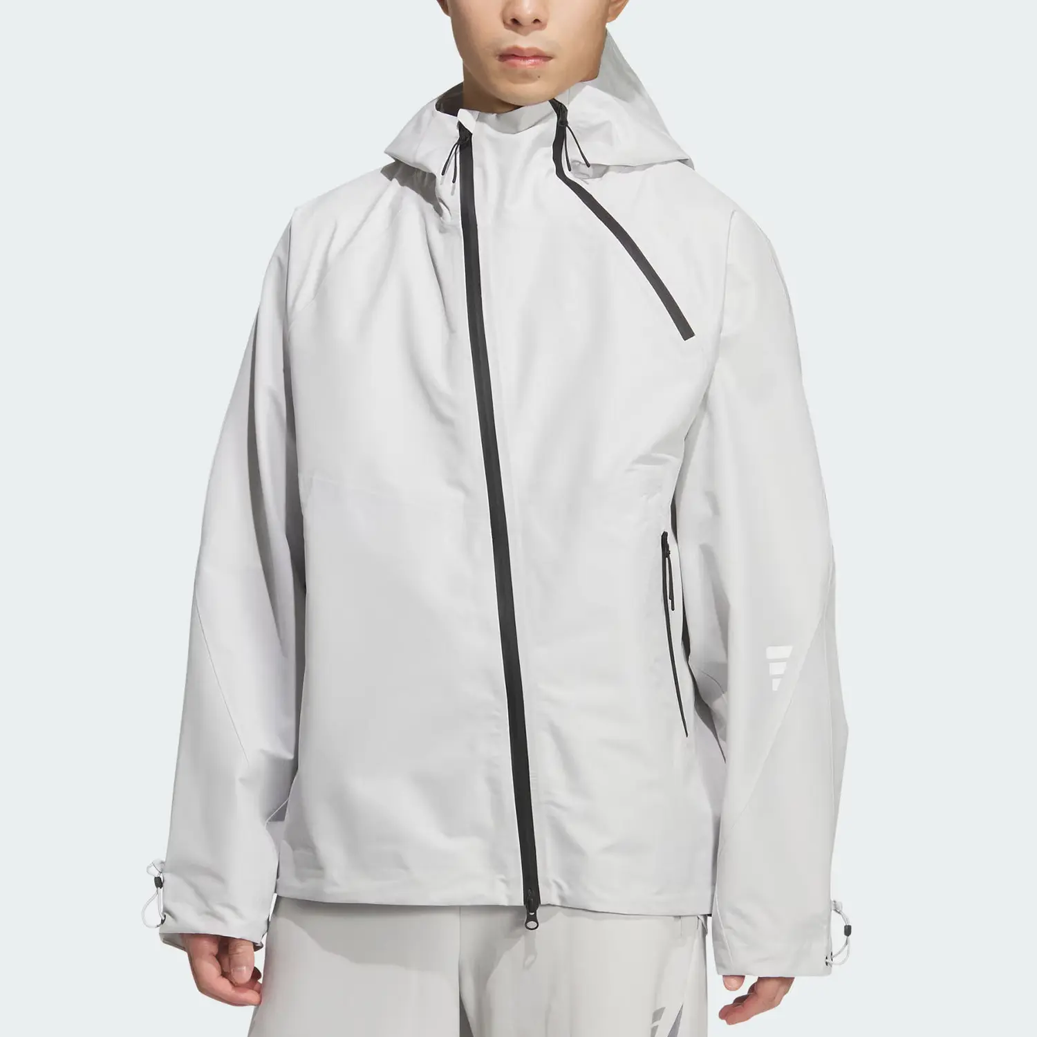 Adidas Куртка FOS мужская светло-серая, Light Gray — фото 4