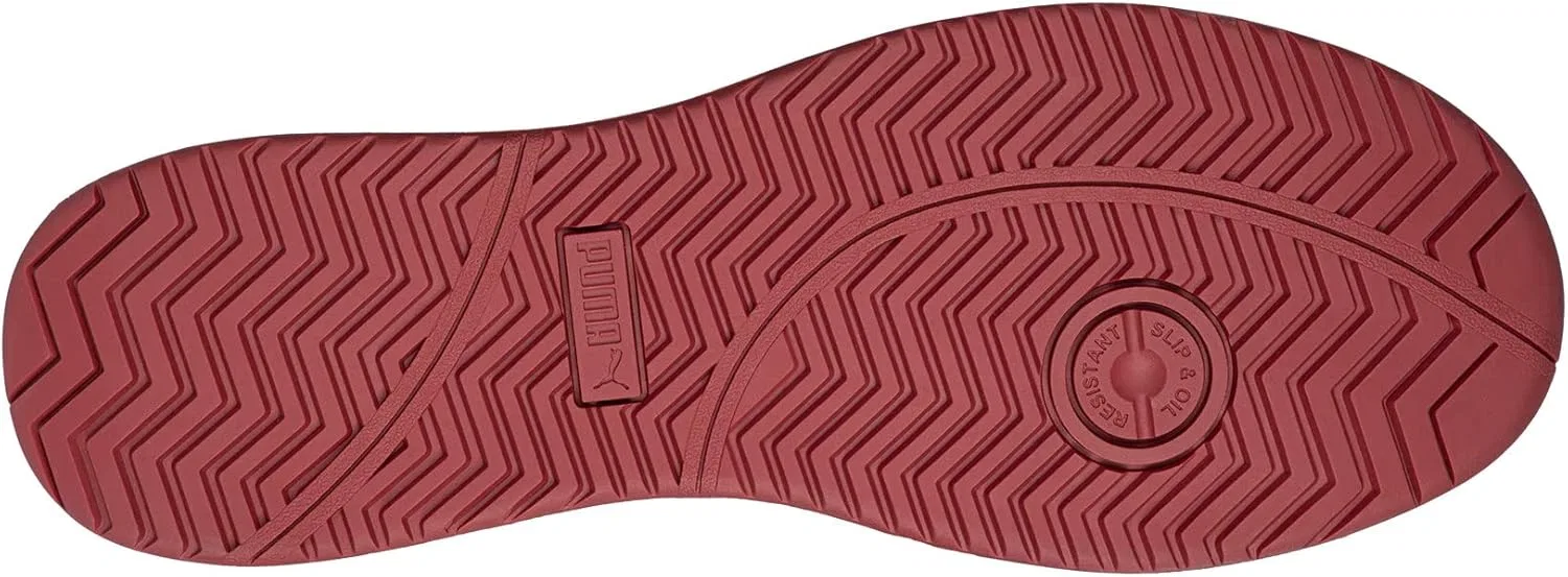 Защитные ботинки PUMA Safety Frontcourse Low S3 ESD FO HRO SR унисекс, нескользящая подошва из стекловолокна без металлических вставок, Black / White / Red — фото 2