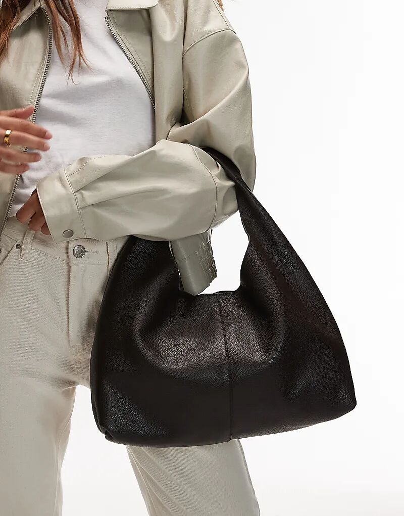 

Маленькая кожаная сумка-тоут & Other Stories коричневого цвета