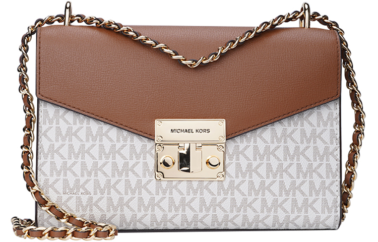 

MICHAEL KORS Средняя женская плечевая сумка из ПВХ бело-коричневая разноцветная