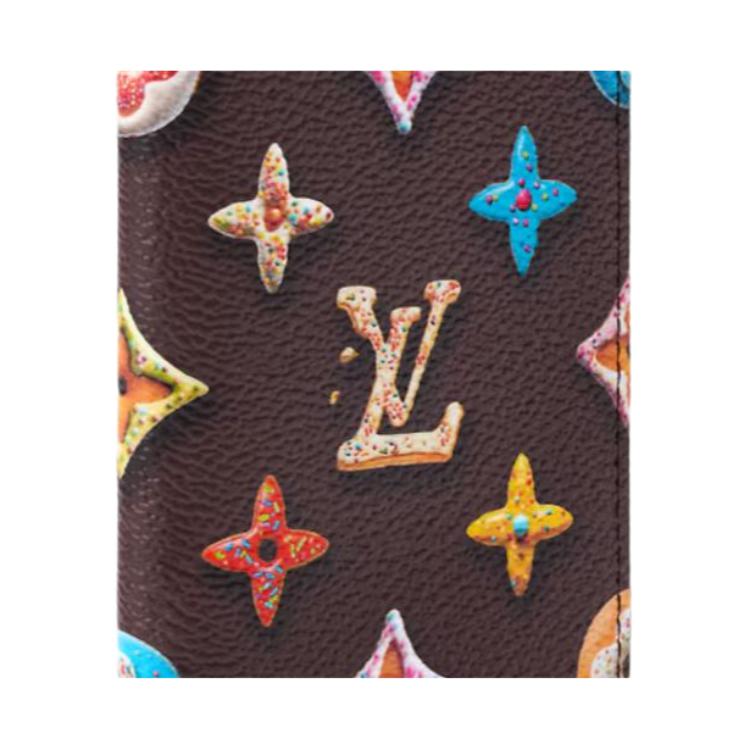 LOUIS VUITTON Картхолдер Pocket Organizer Monogram Donuts Coated Canvas для мужчин, коричневый — фото 4