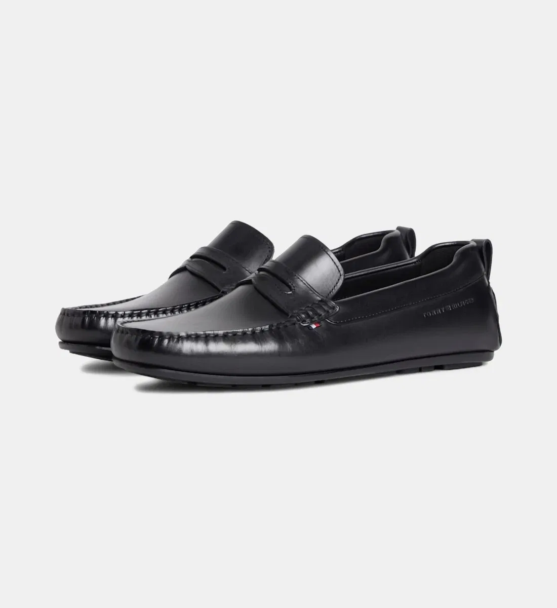 Мокасины 'водитель' пенни из кожи Tommy Hilfiger, черный — фото 2