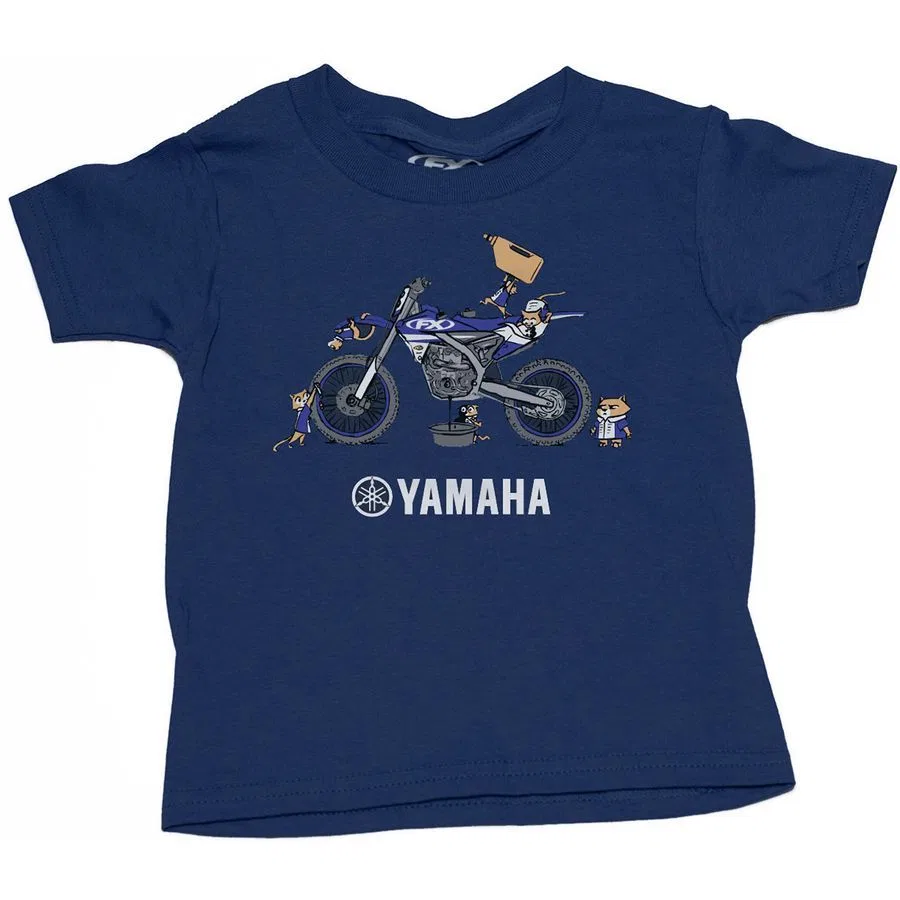 Детская футболка с символикой команды механиков Yamaha Factory Effex, Navy