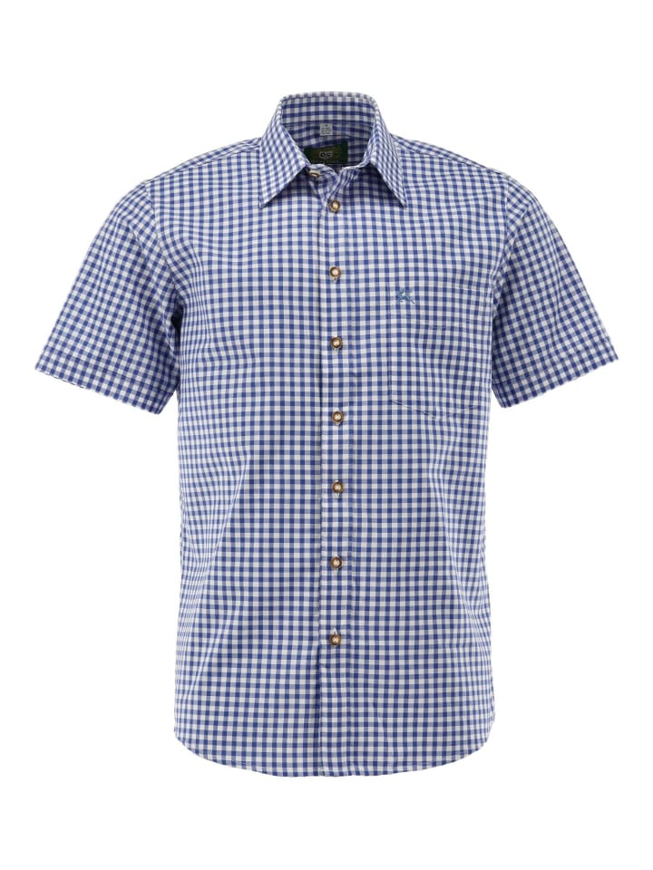 

Традиционная рубашка Зихул средне-синего цвета OS-Trachten