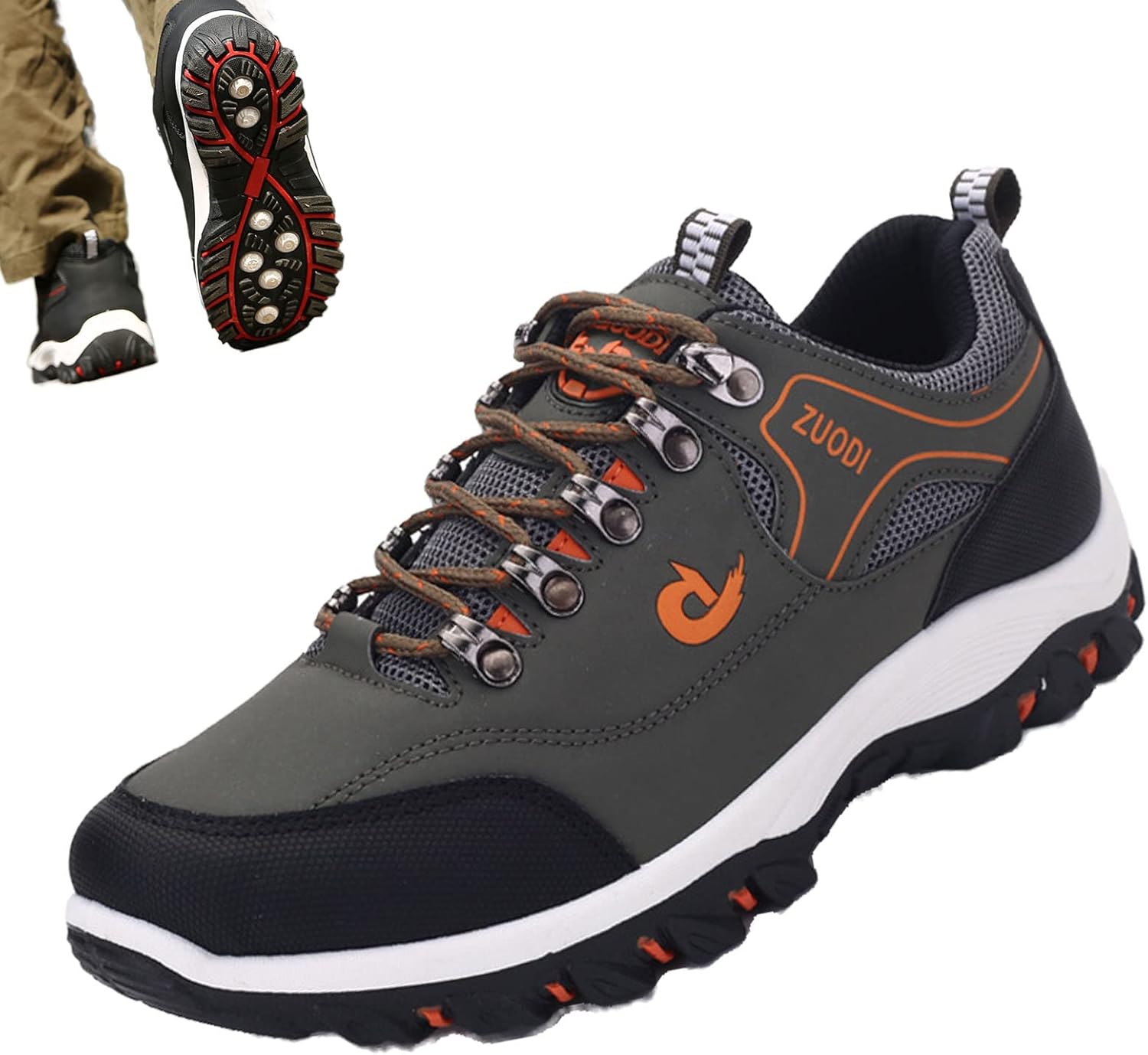 

Мужские ортопедические трекинговые кроссовки AngryMonkey, легкие, удобные, дышащие, с нескользящей подошвой, для путешествий, прогулок и модного стиля, зеленый