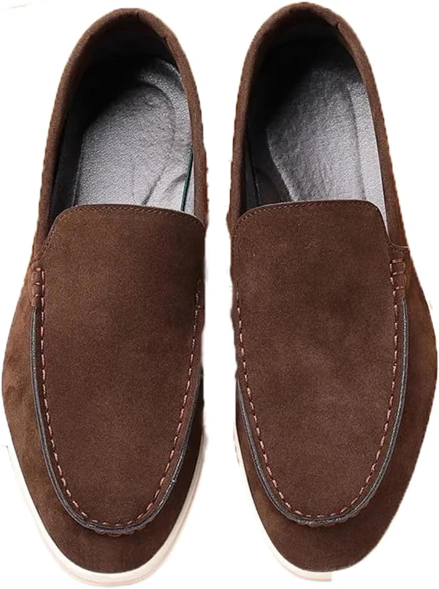 Мокасины замшевые Adhdyuud Moc Toe Loafers, коричневый