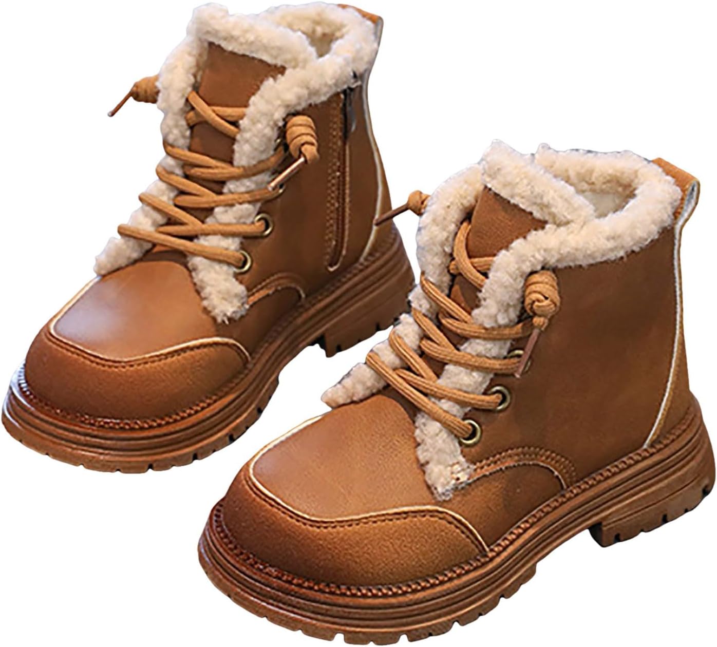 

Зимние ботинки IWIHMIV для девочек, ботинки для мальчиков до щиколотки, наружные, с нескользящей мягкой подошвой, на шнуровке, с боковой молнией, Gold