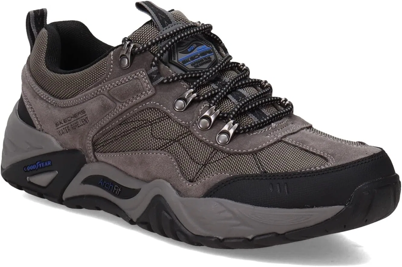 Мужские кроссовки Skechers Arch Fit Recon Harbin, Gray Leather W Mesh — фото 2