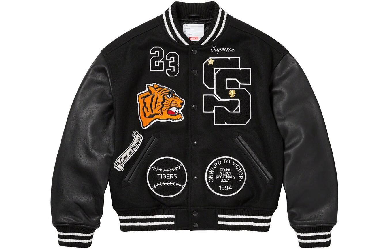 

Футболка-джерси Supreme Tiger Varsity, черный / белый