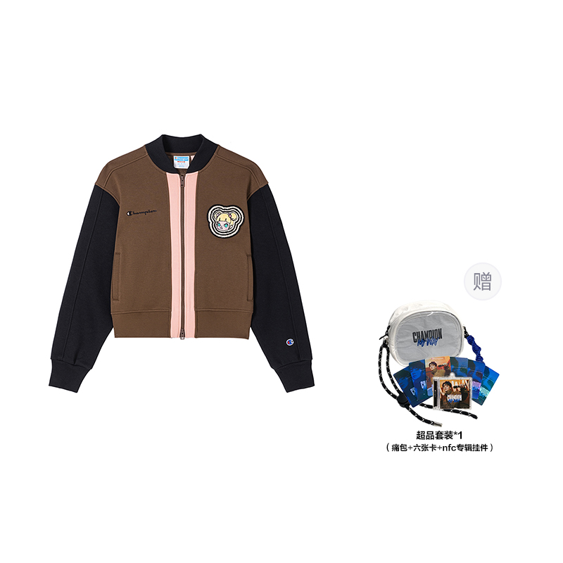 

Бейсбольная куртка унисекс x POP MART Champion, Coffee Patchwork