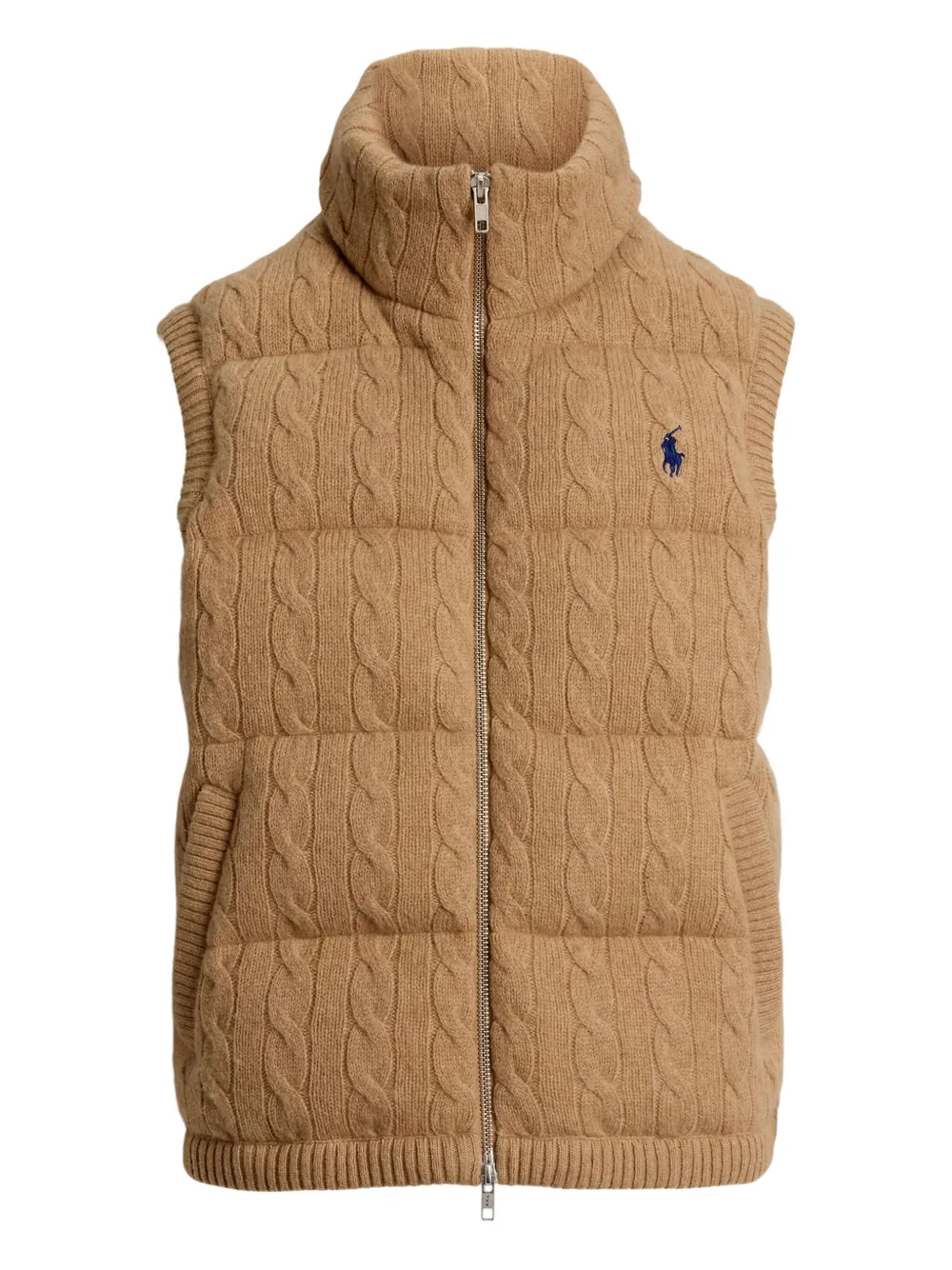 

Дутый жилет фактурной вязки POLO RALPH LAUREN, коричневый