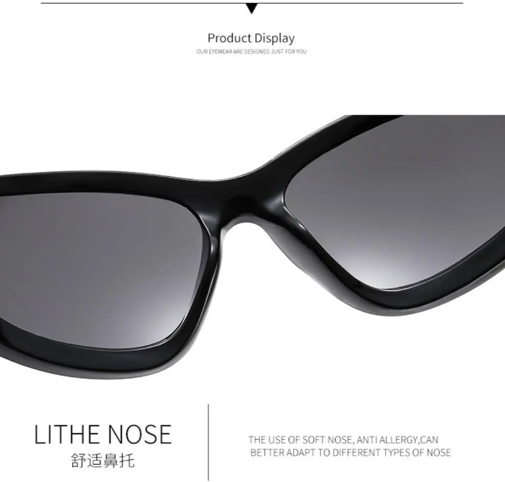 

Модные солнцезащитные очки «кошачий глаз» для женщин в стиле панк 2000-х, солнцезащитные очки для мужчин прямоугольной формы, спортивные очки WNCKSQ, C6blue