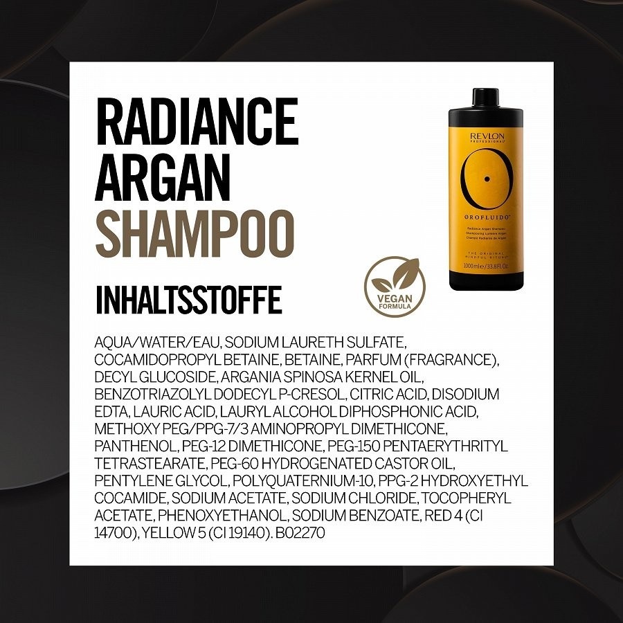 Шампунь orofluido radiance argan Revlon Professional, объем 1000 мл — фото 3