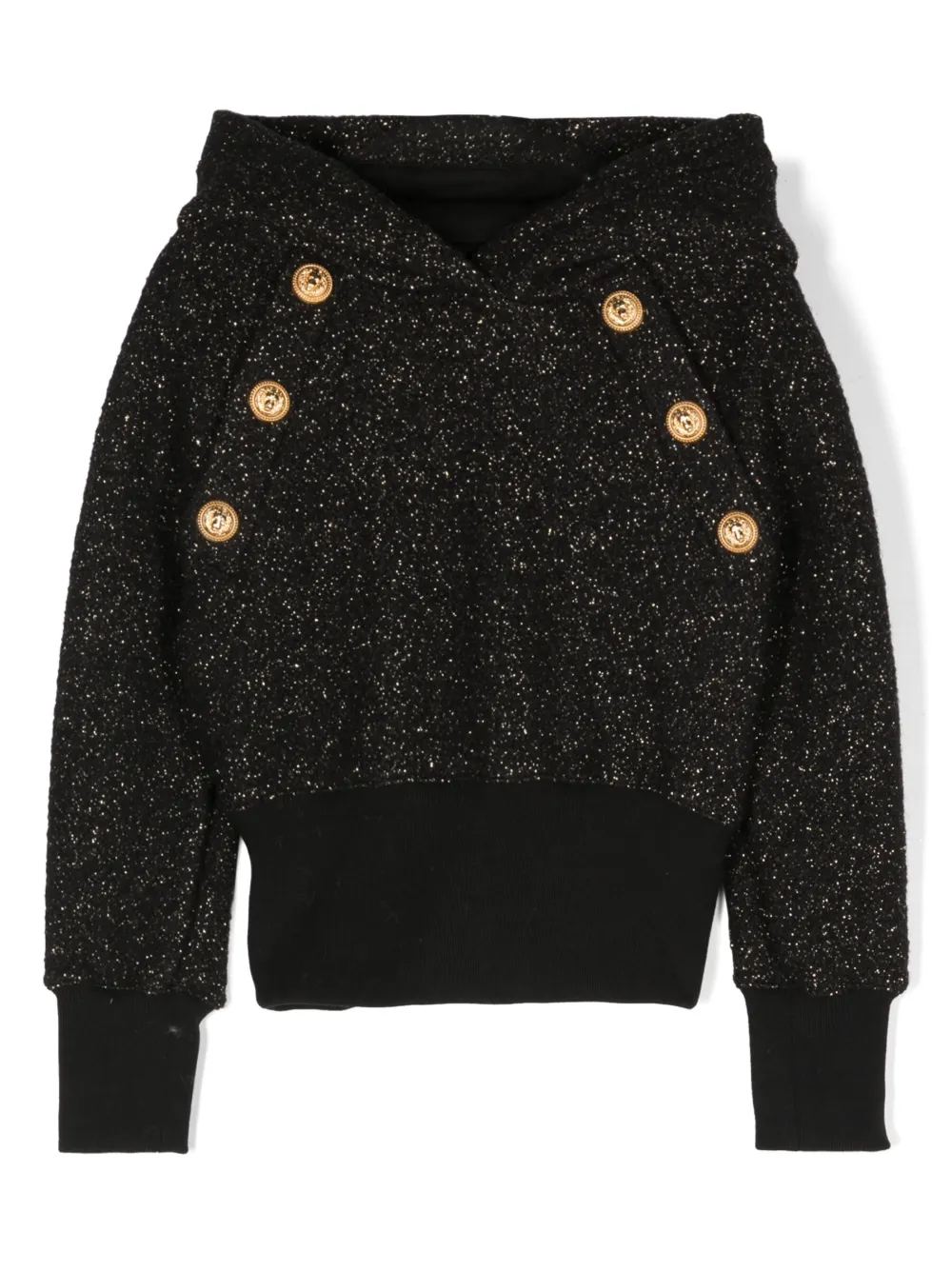 

Худи с блестками Balmain Kids, черный