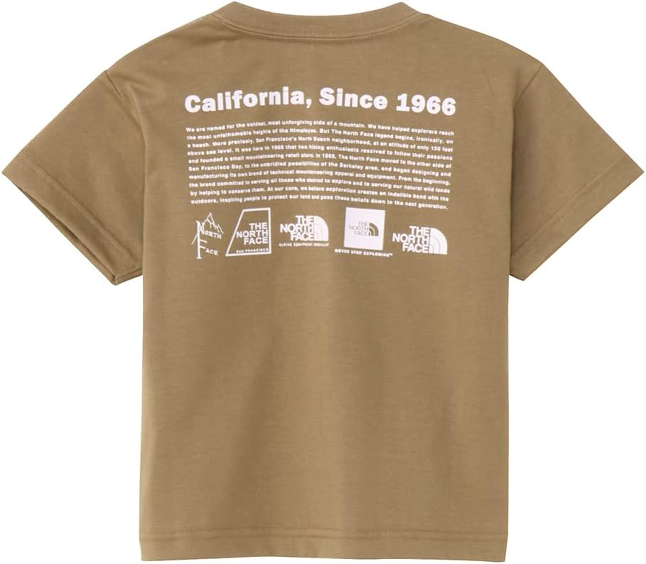 

Детская футболка с коротким рукавом THE NORTH FACE (The North Face), сшитая по индивидуальному заказу, с историческим логотипом, унисекс, хаки