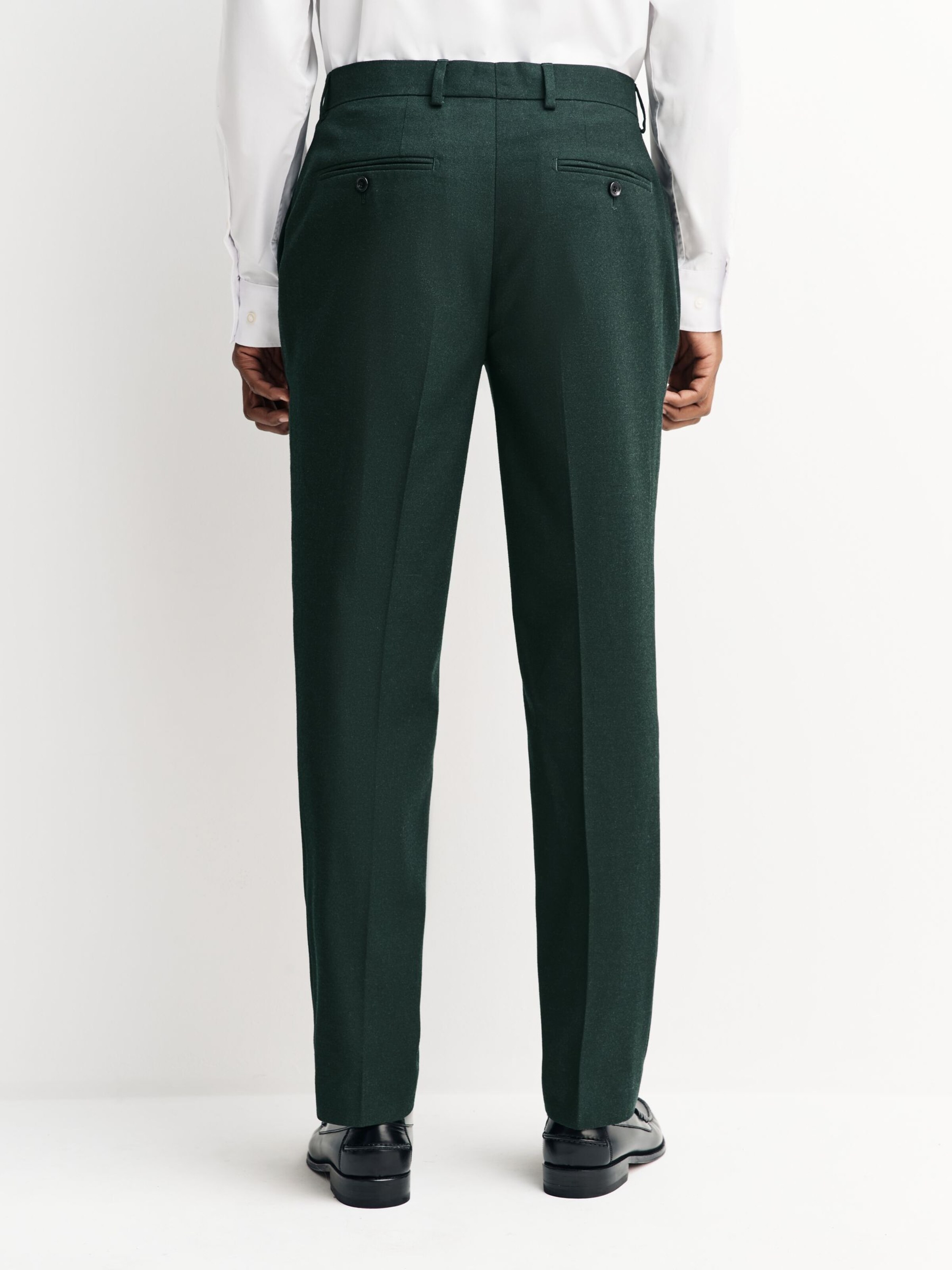 Next Брюки Slim fit со складками в цвете Fir — фото 3