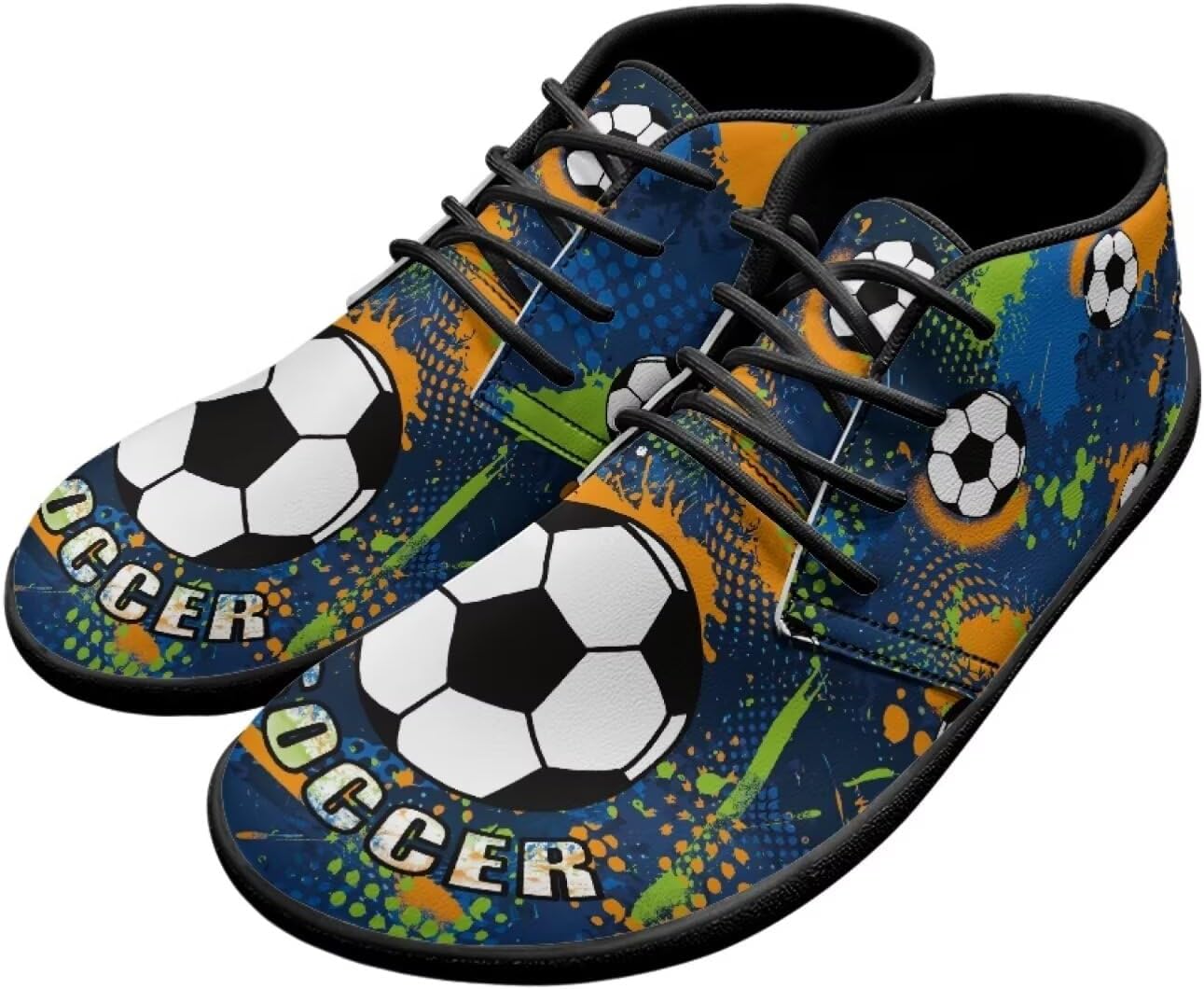 

Мужские босоножки UNICEU с широкой передней частью стопы, обувь с нулевым перепадом подошвы, дышащие прогулочные туфли, мягкая повседневная и деловая обувь, кроссовки-тренеры, Cartoon Football