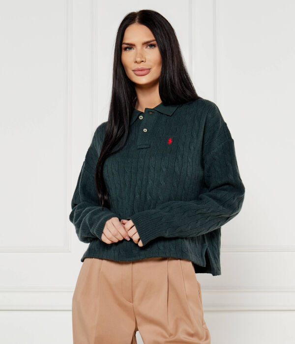 

Шерстяной свитер Cropped Fit Polo Ralph Lauren, зеленый