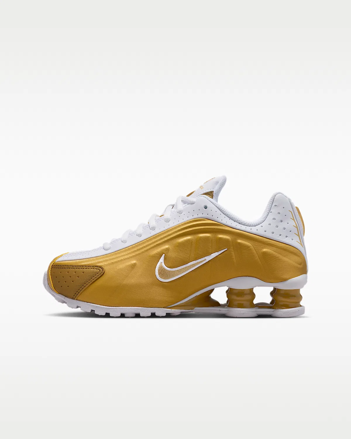 Детские кроссовки Nike Shox R4, Metallic Gold/White/Metallic Gold
