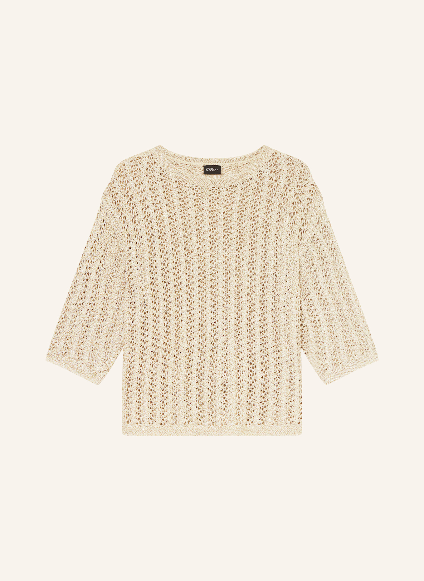 

Свитер с рукавами 3/4 и пайетками S.Oliver Black Label, бежевый