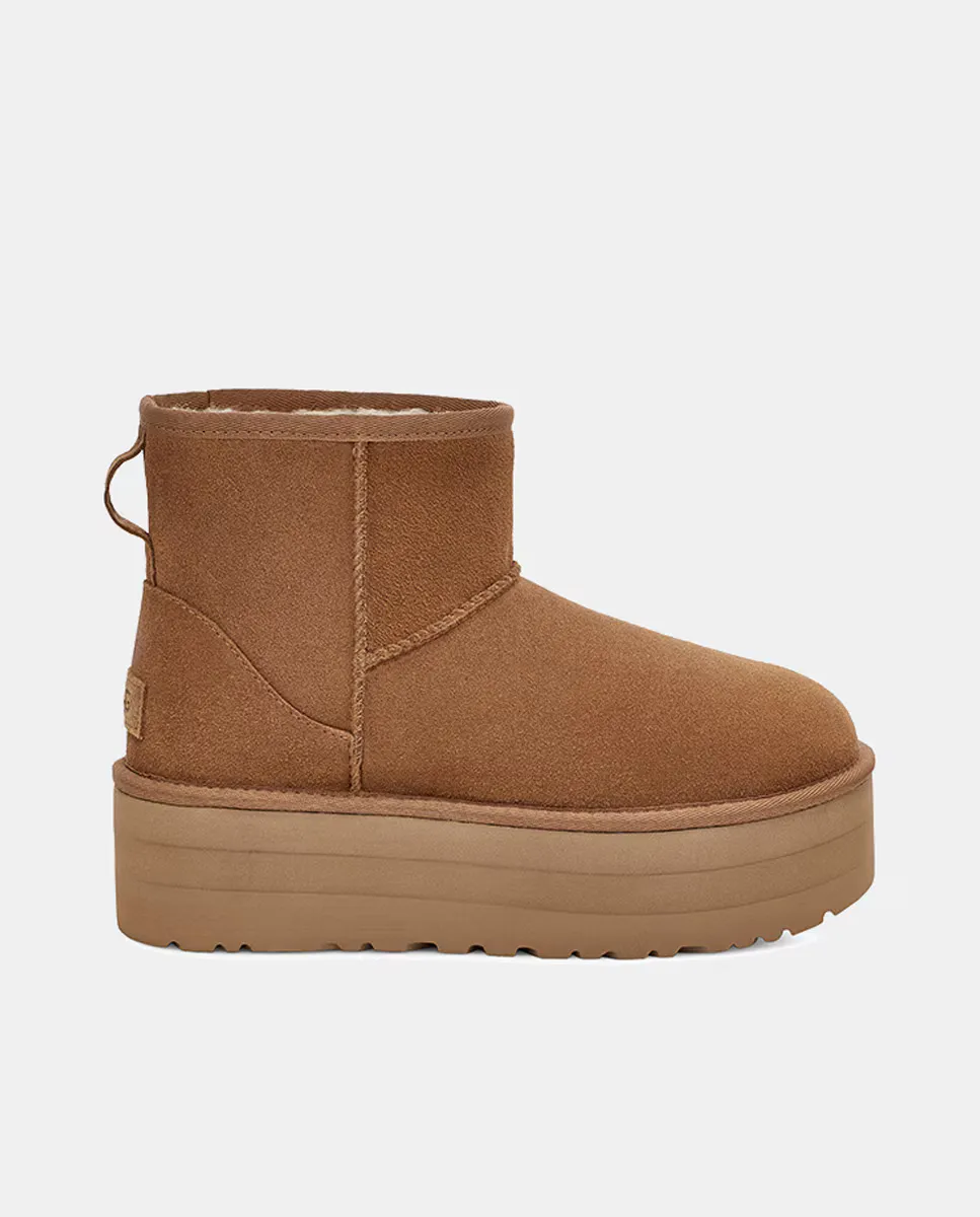 

Женские кожаные ботильоны Classic Mini на платформе UGG, цвет Camel