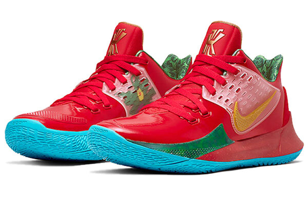 Кроссовки губка боб квадратные штаны x kyrie low 2 Nike, красный — фото 3